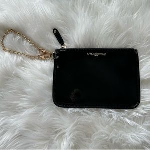 Karl Lagerfeld Vegan Patent Leather Wristlet Clutch